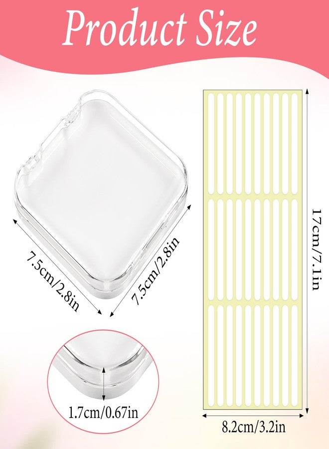 Styquenzer 4 PCS 2.95" Nail Art Display Box, Press On Nail Storage Box Acrylic Nails Display Boxes Clear Empty Plastic Nails Tips Storage Boxes with 30 Pcs Adhesive Double Sided Tape for Art Salon (White) - Image 2